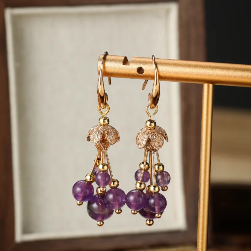 Amethyst Earrings "Purple Bloom"