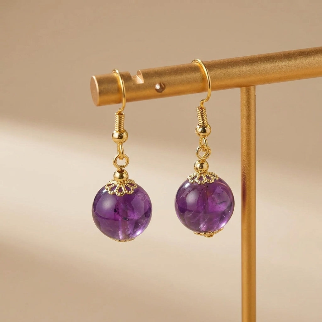 Boucles d'Oreilles Améthyste "Secret Envoûtant" @main