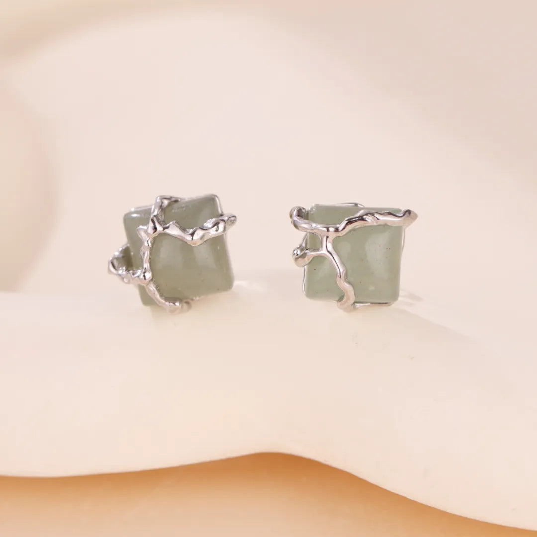 Aventurine Earrings "Nature Embraced" Silver