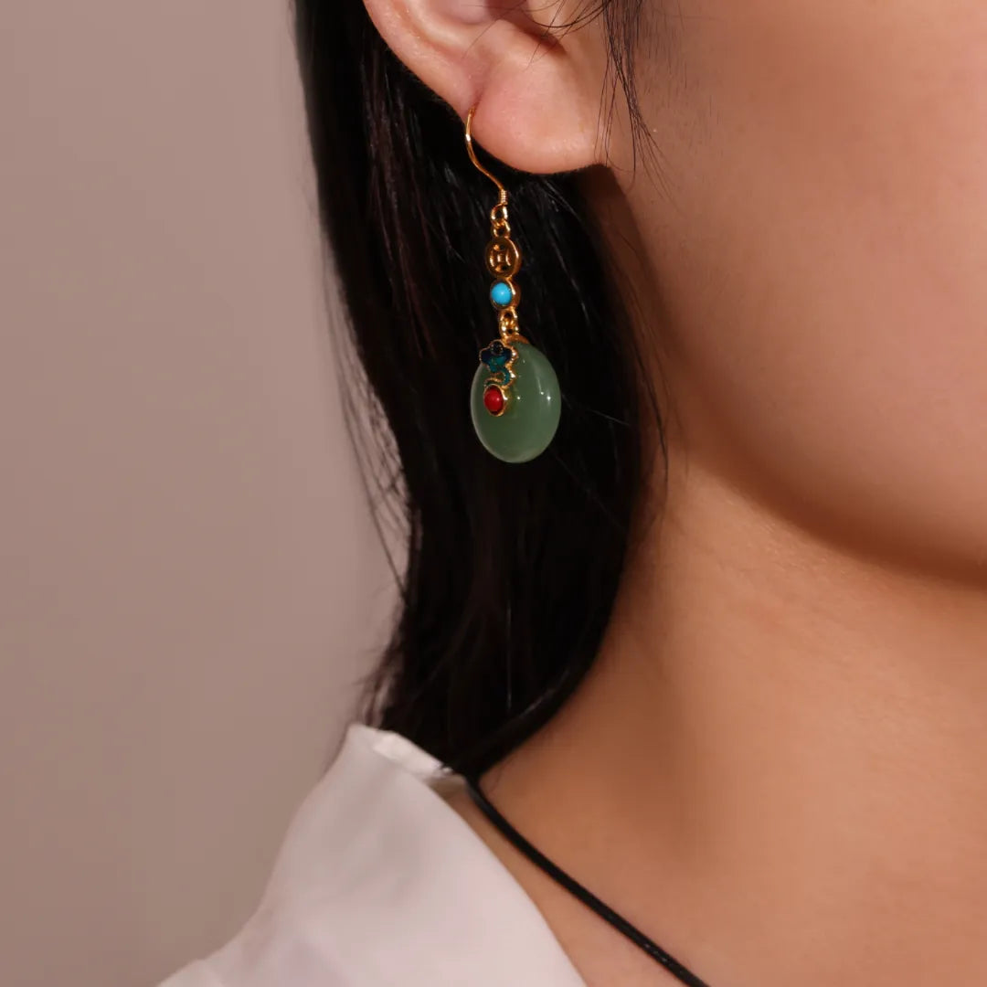 Aventurine Earrings "Cloud Dream" Gold