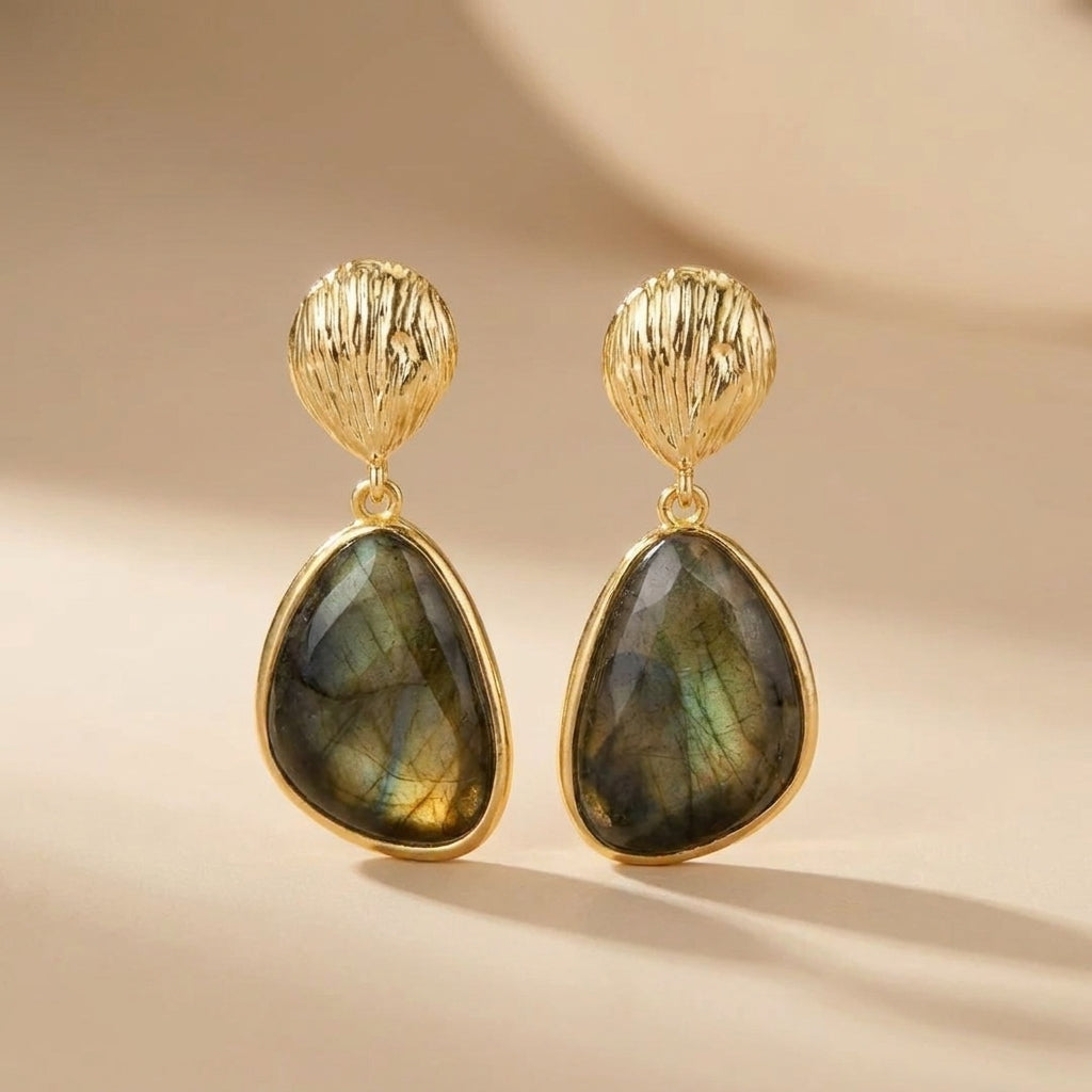 Boucles d'Oreilles Labradorite "Force Naturelle" @main