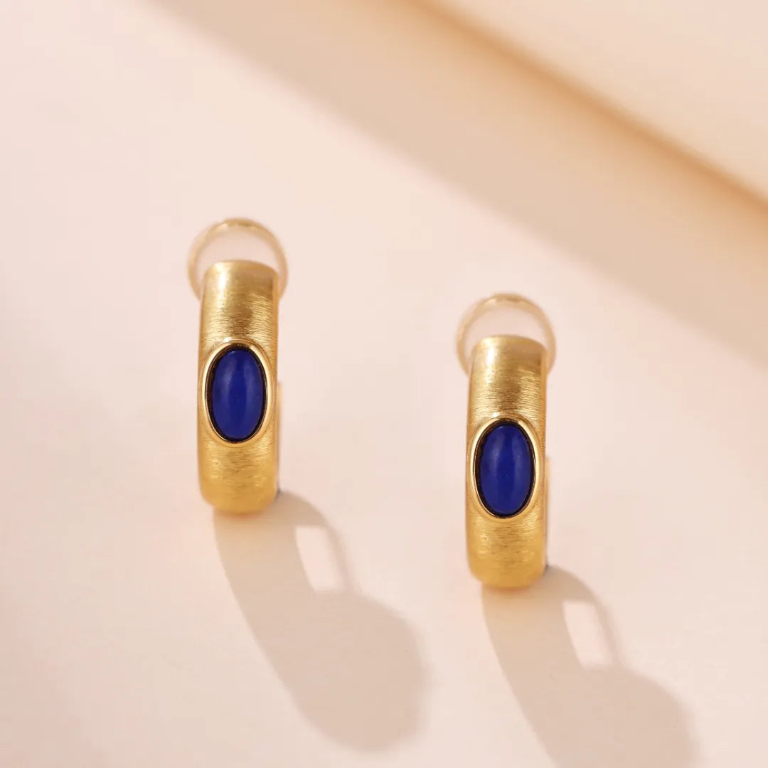 Earrings Lapis Lazuli "Royal Secret" Gold-Plated Silver