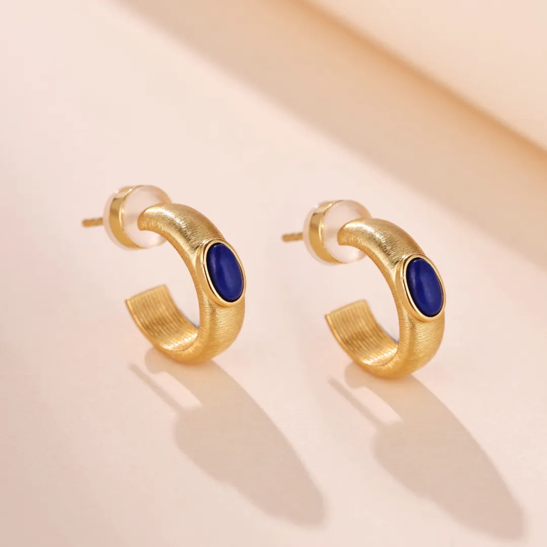 Earrings Lapis Lazuli "Royal Secret" Gold-Plated Silver