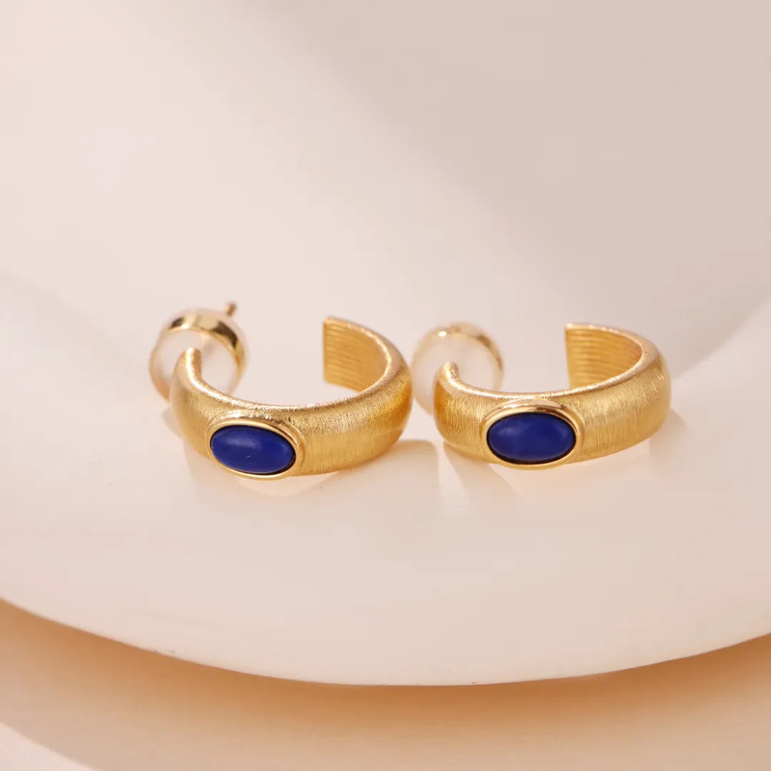 Earrings Lapis Lazuli "Royal Secret" Gold-Plated Silver