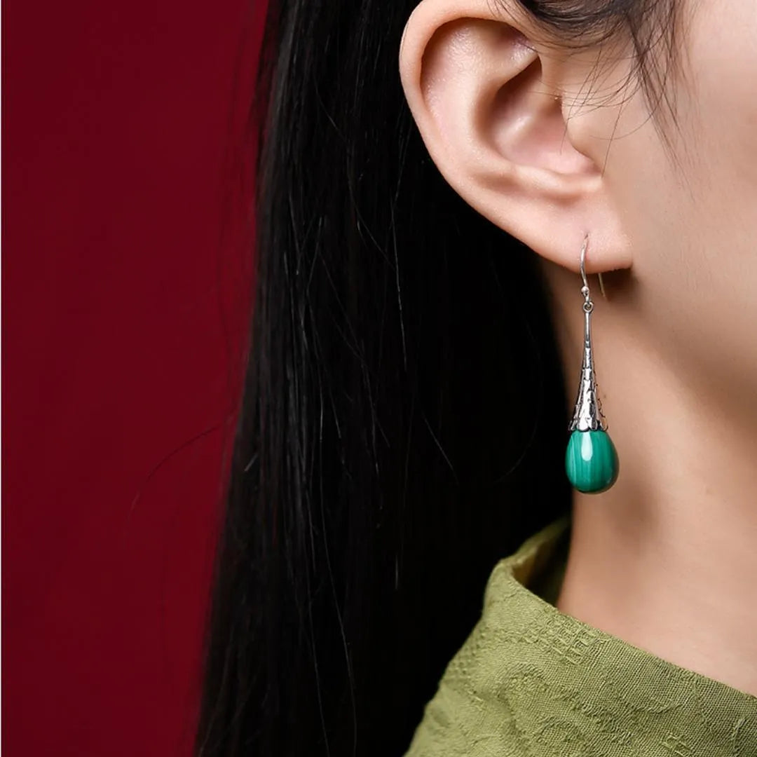 Boucles d’Oreilles Malachite "Éveil Naturel" Argent 925