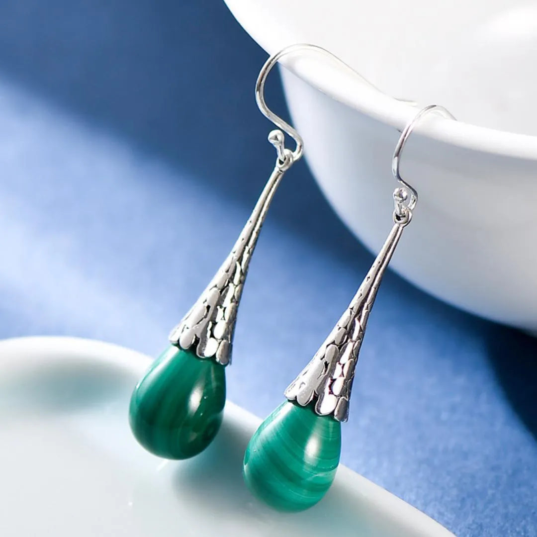 Malachite Earrings "Natural Awakening" Silver 925