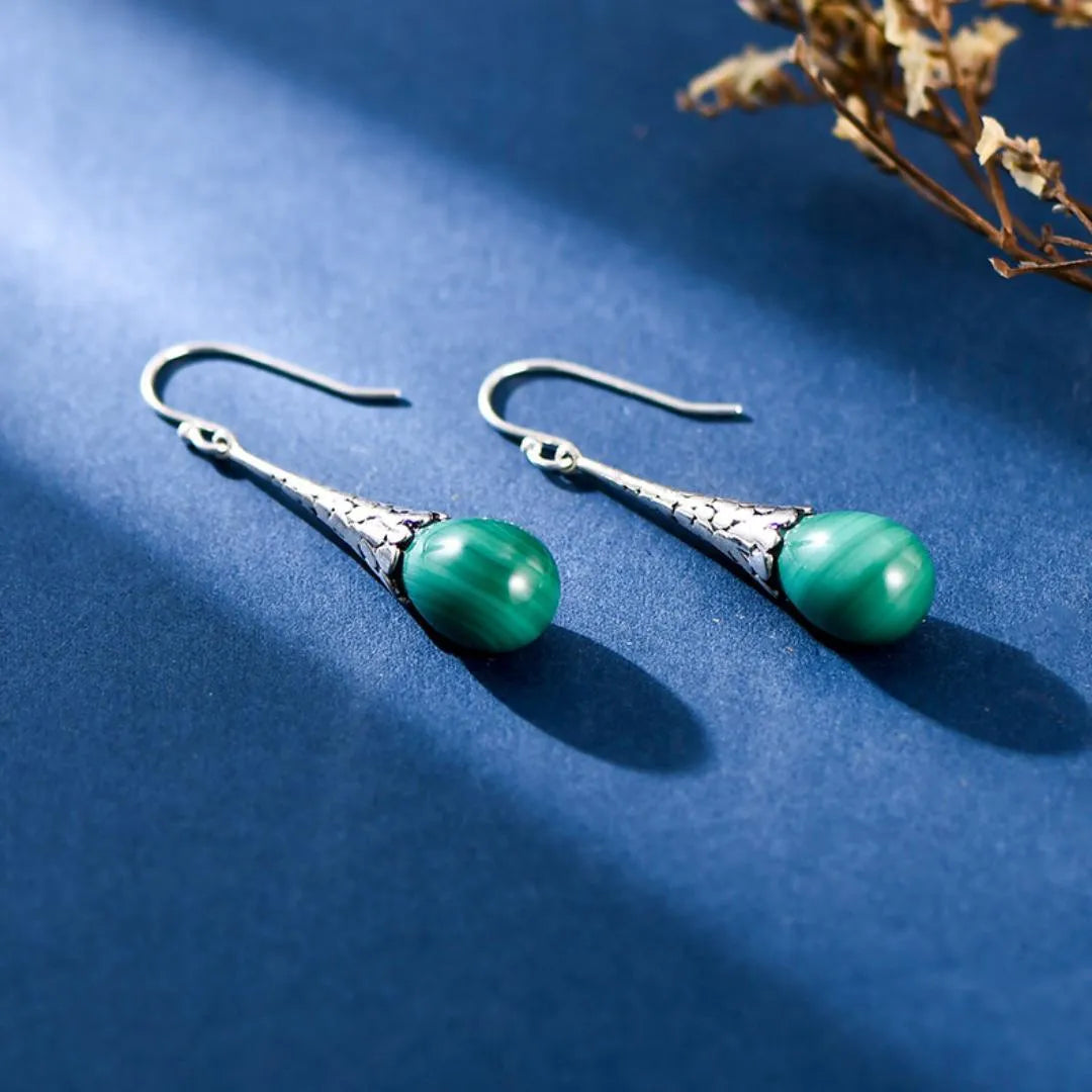 Boucles d’Oreilles Malachite "Éveil Naturel" Argent 925