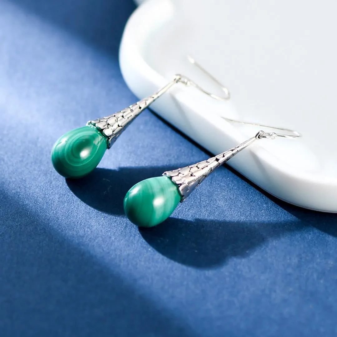 Boucles d’Oreilles Malachite "Éveil Naturel" Argent 925