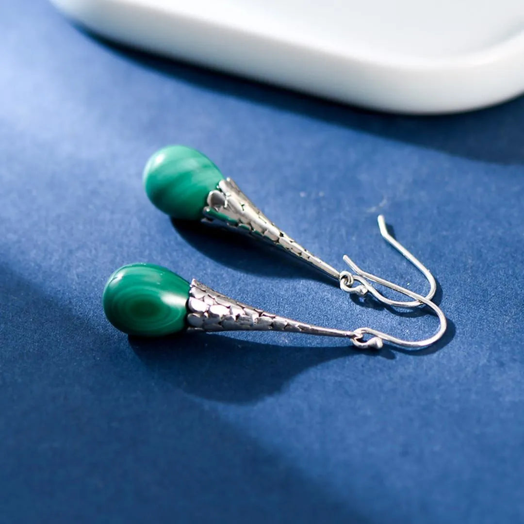 Boucles d’Oreilles Malachite "Éveil Naturel" Argent 925