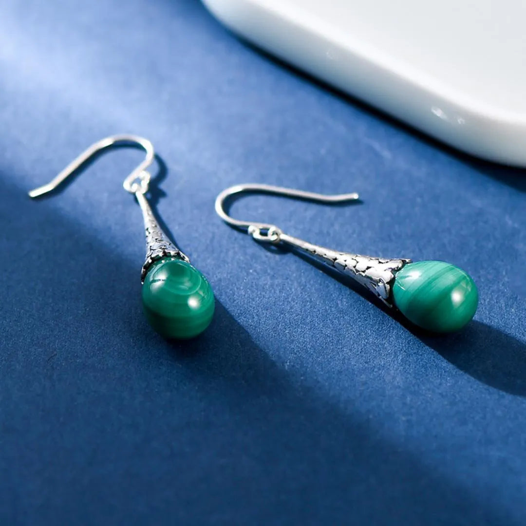 Boucles d’Oreilles Malachite "Éveil Naturel" Argent 925