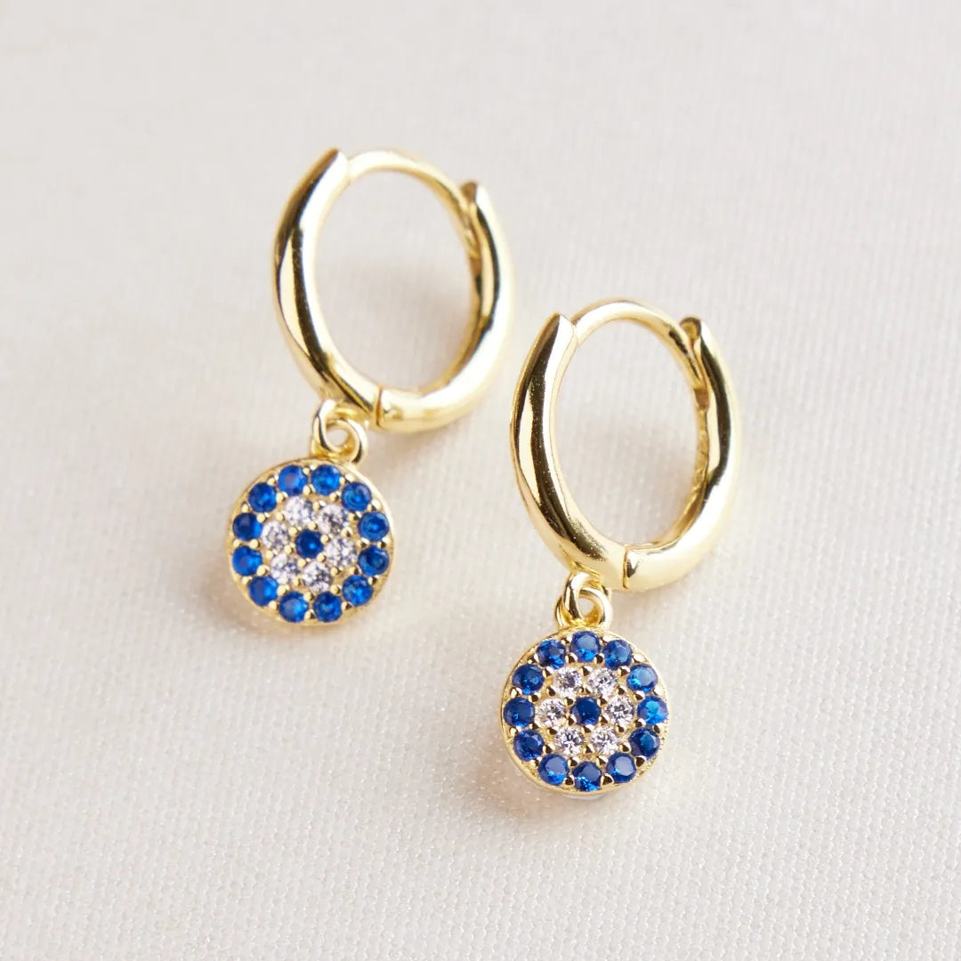 Ohrringe Böses Auge "Azur Charme" Silber Vergoldet Gold