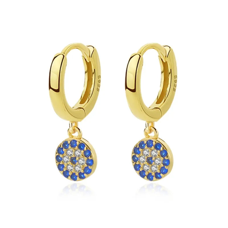 Evil Eye "Azure Charm" Gold-Plated Silver Earrings