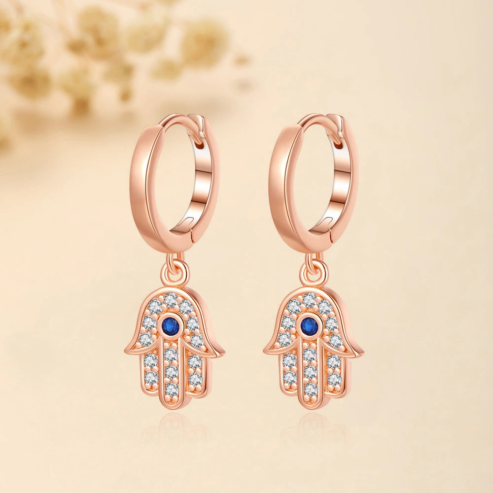 Gold-plated Silver "Shining Miracle" Evil Eye Earrings