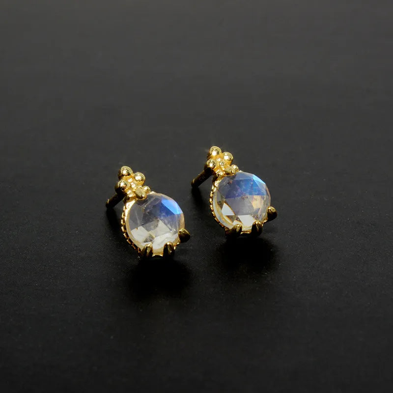 Moonstone Earrings "Lunar Drop" Gold-Plated Silver