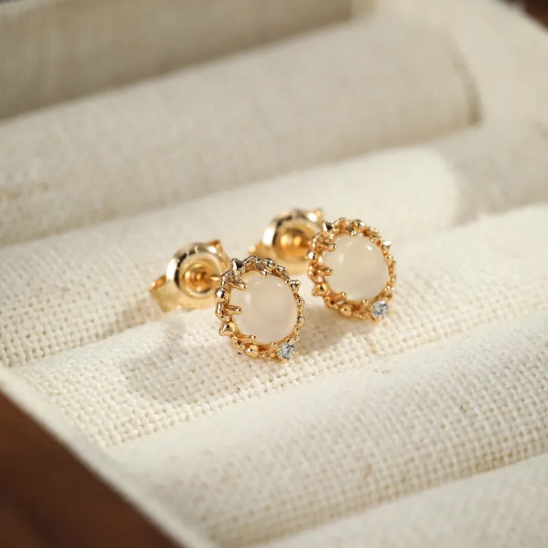 Moonstone Earrings "Selene Dream" Gold-Plated Silver