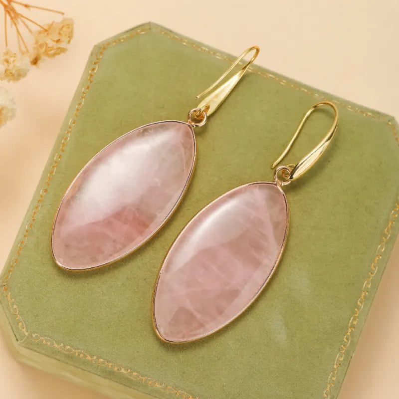 Rose Quartz Earrings "Divine Rose" Gold