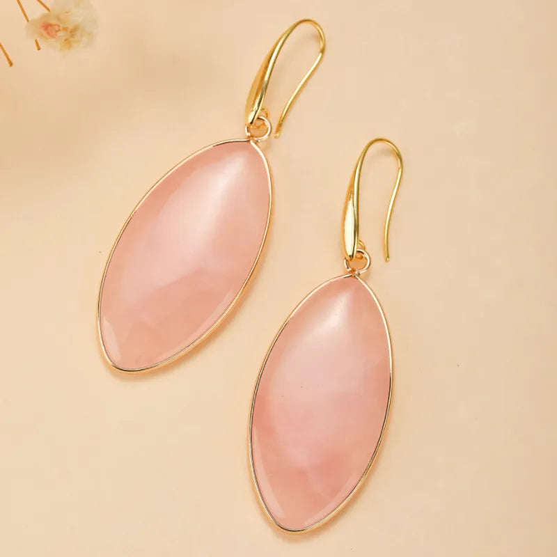 Rose Quartz Earrings "Divine Rose" Gold