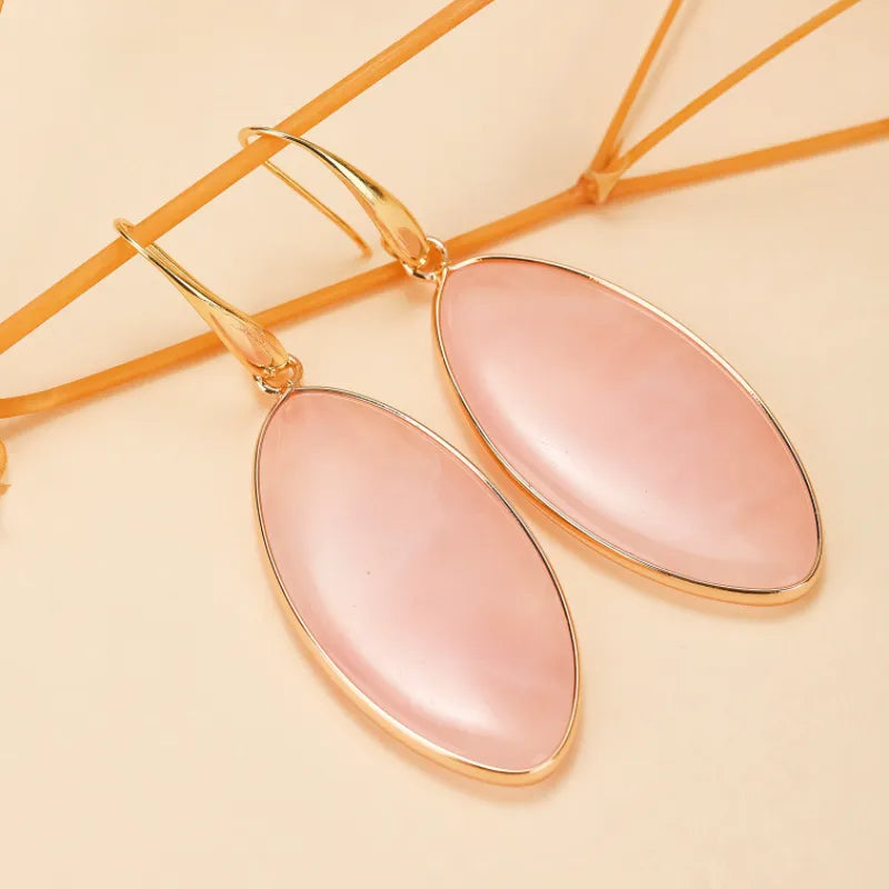 Rose Quartz Earrings "Divine Rose" Gold