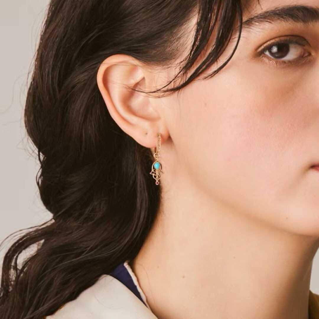 Ohrringe Türkis “Aura Ancestrale” vergoldet