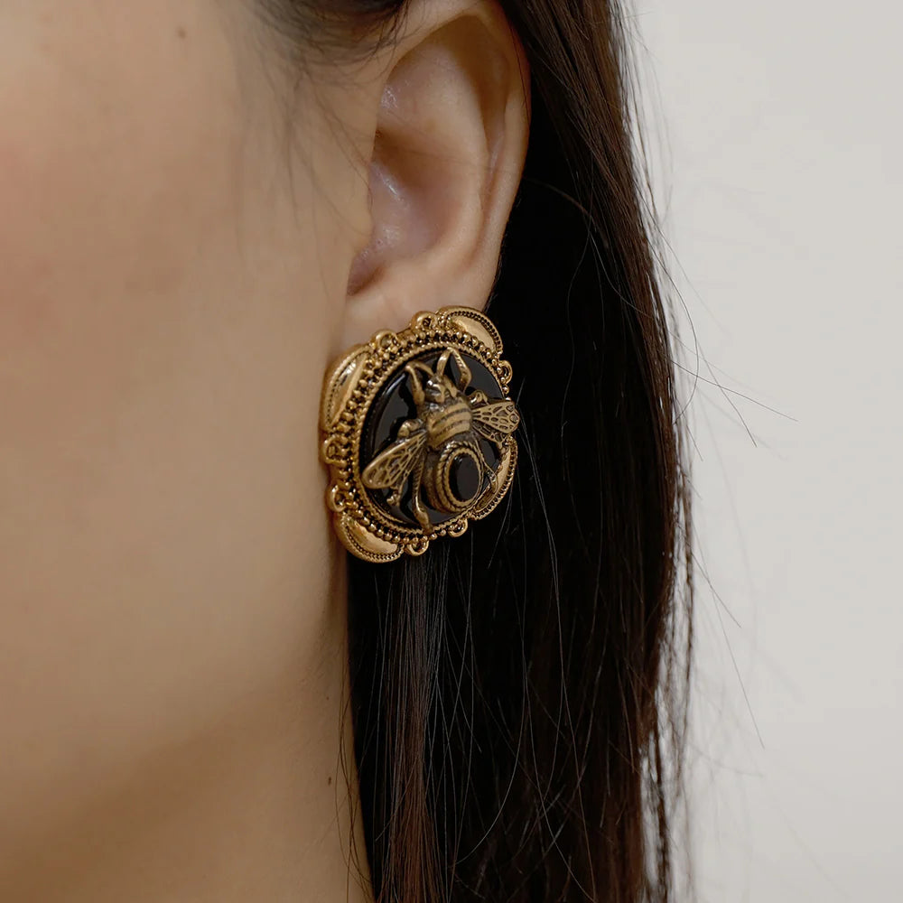 Pendientes de Ágata "Abeja Dorada"