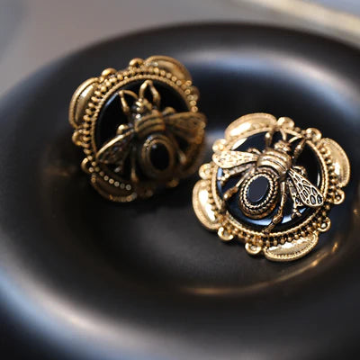 Pendientes de Ágata "Abeja Dorada"