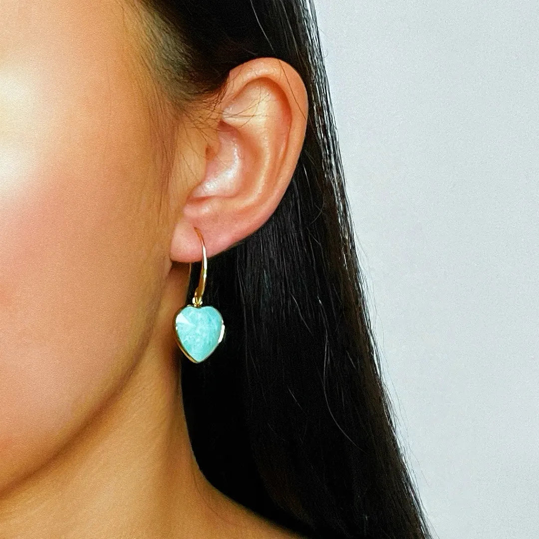 Amazonite or Lapis Lazuli Earrings "Heart's Softness"