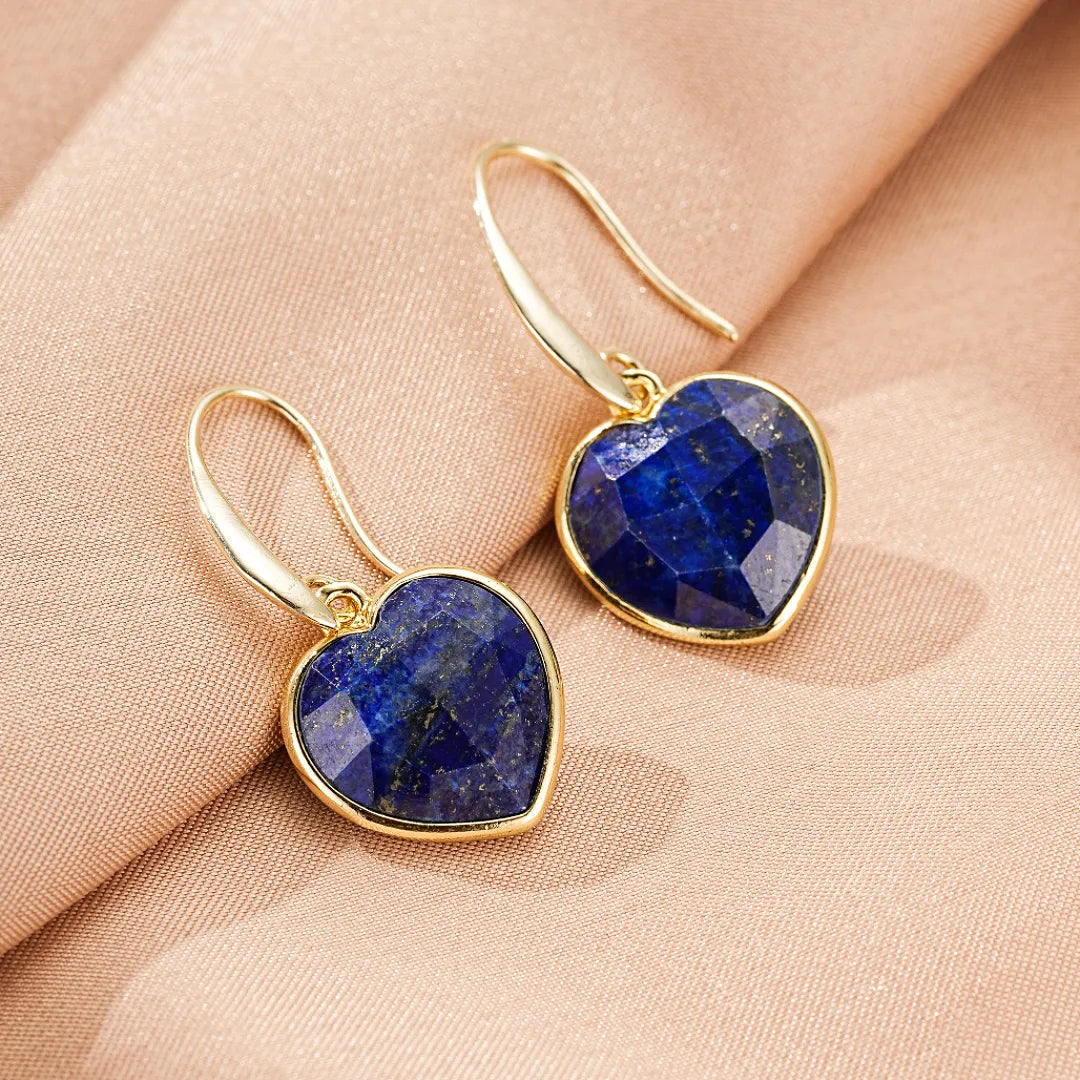 Amazonite or Lapis Lazuli Earrings "Heart's Softness"