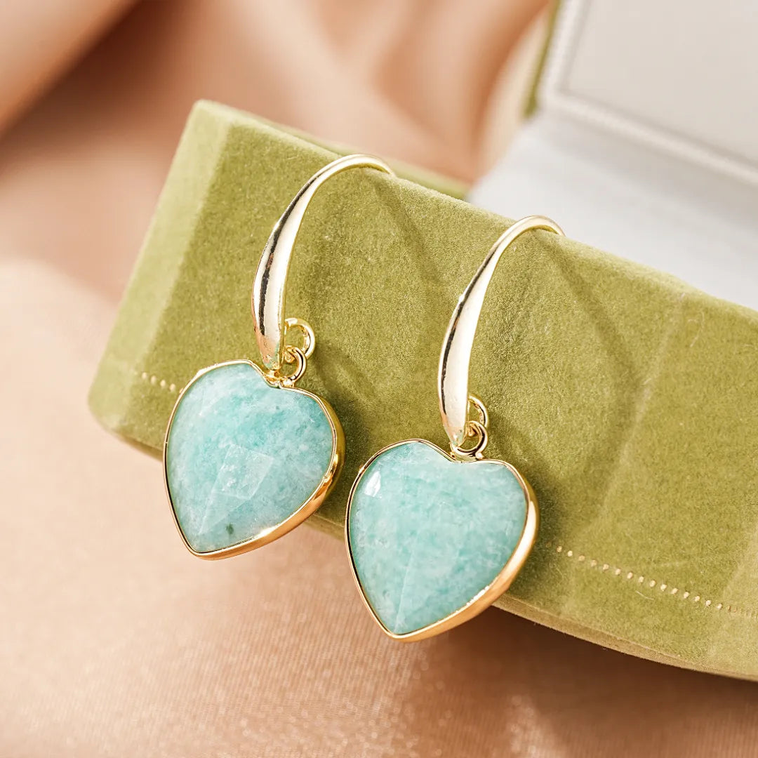 Amazonite or Lapis Lazuli Earrings "Heart's Softness"