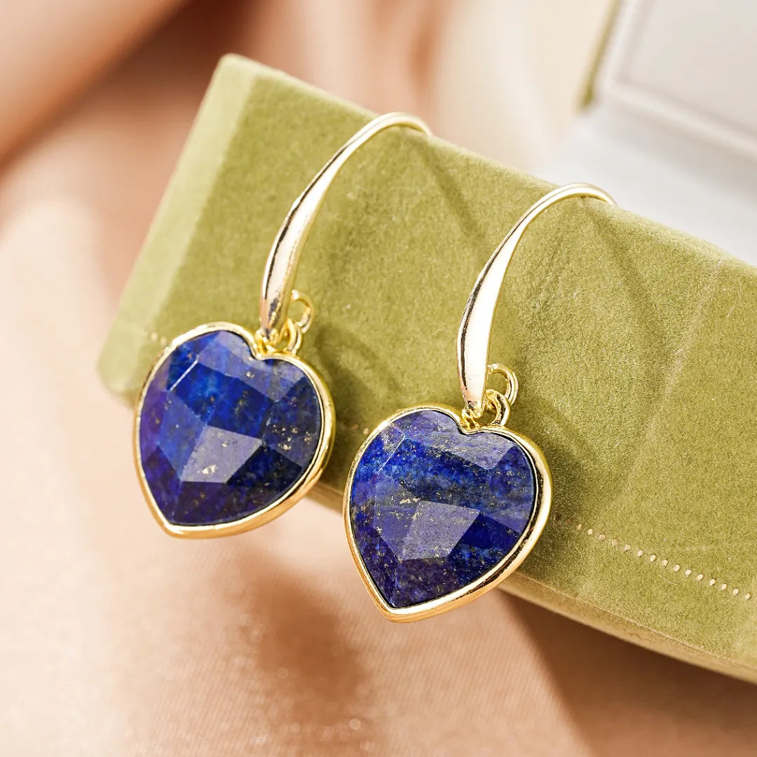 Amazonite or Lapis Lazuli Earrings "Heart's Softness"