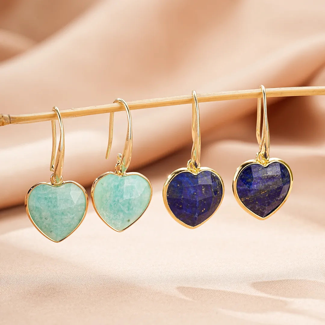 Amazonite or Lapis Lazuli Earrings "Heart's Softness"