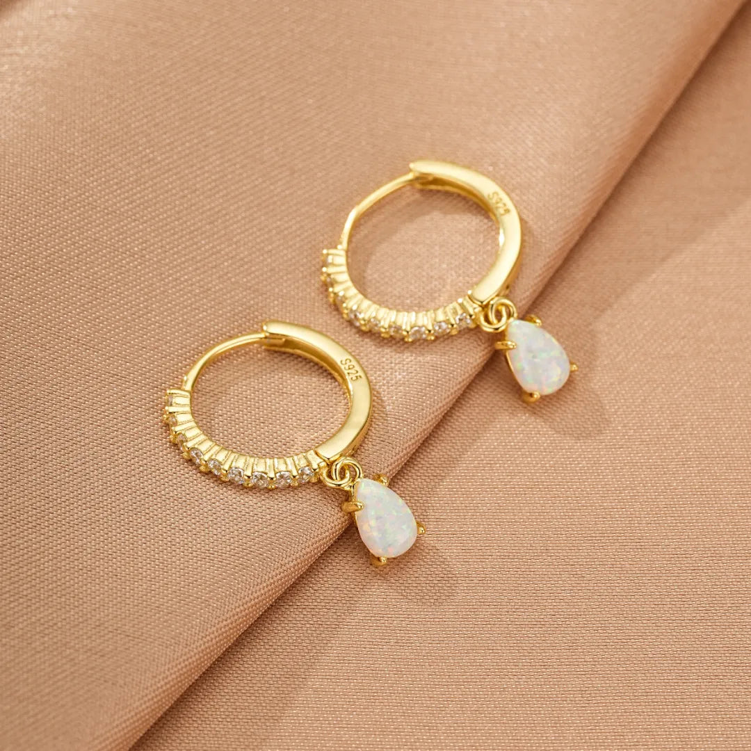 Ohrringe Opal "Astraler Charme" Vergoldetes Silber Gold