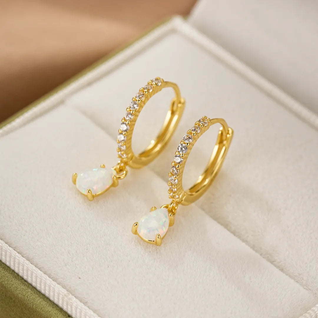 Ohrringe Opal "Astraler Charme" Vergoldetes Silber Gold