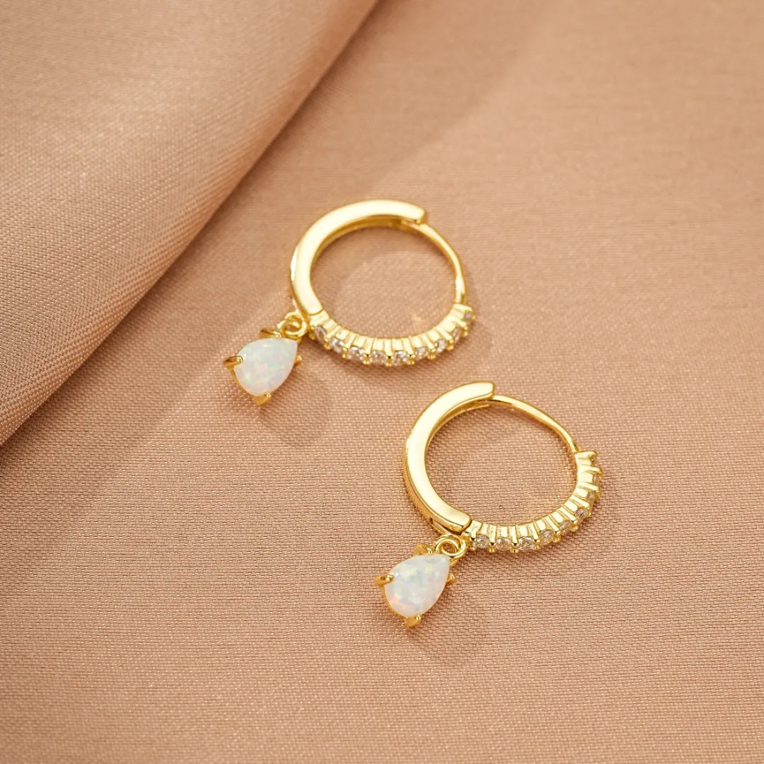 Ohrringe Opal "Astraler Charme" Vergoldetes Silber Gold