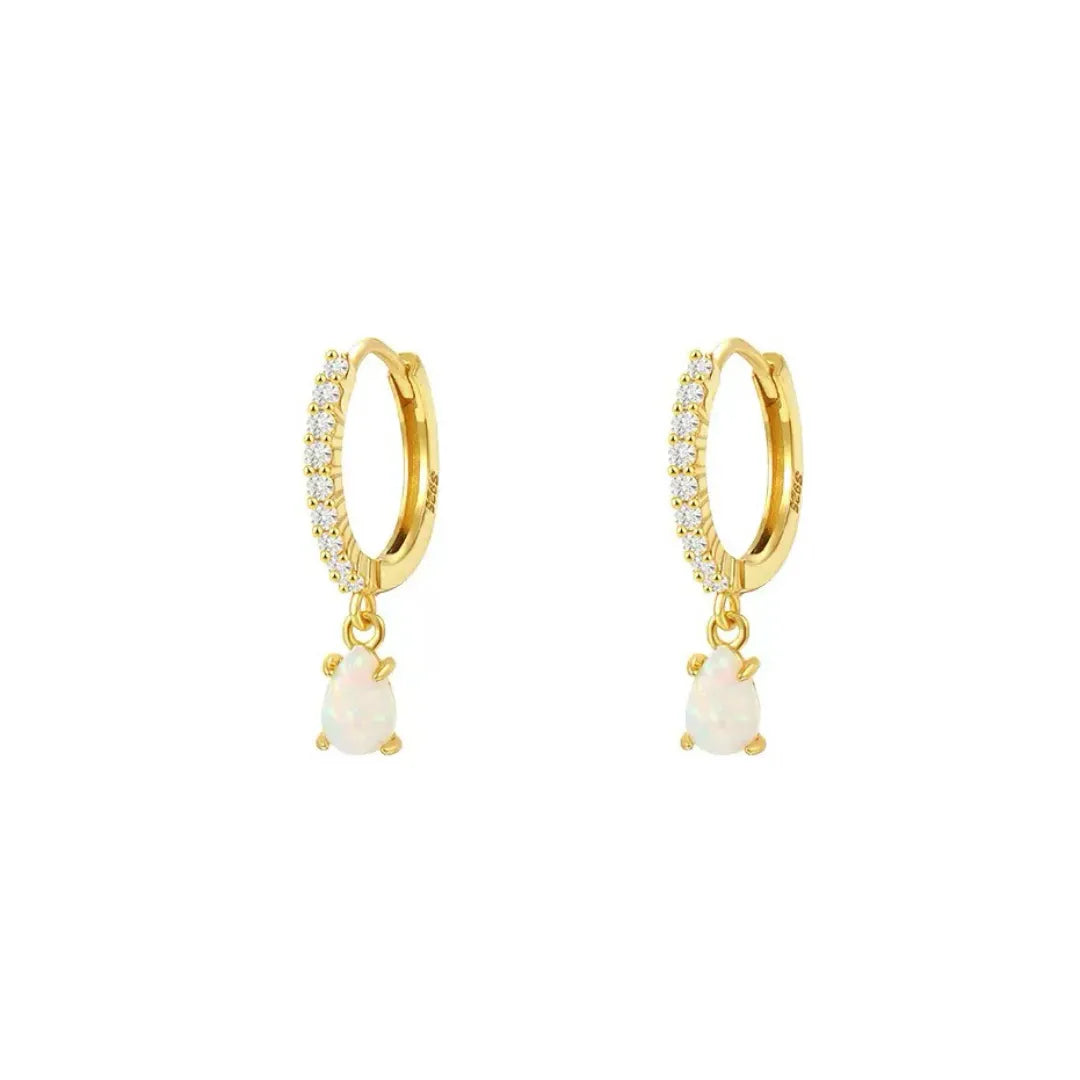 Ohrringe Opal "Astraler Charme" Vergoldetes Silber Gold