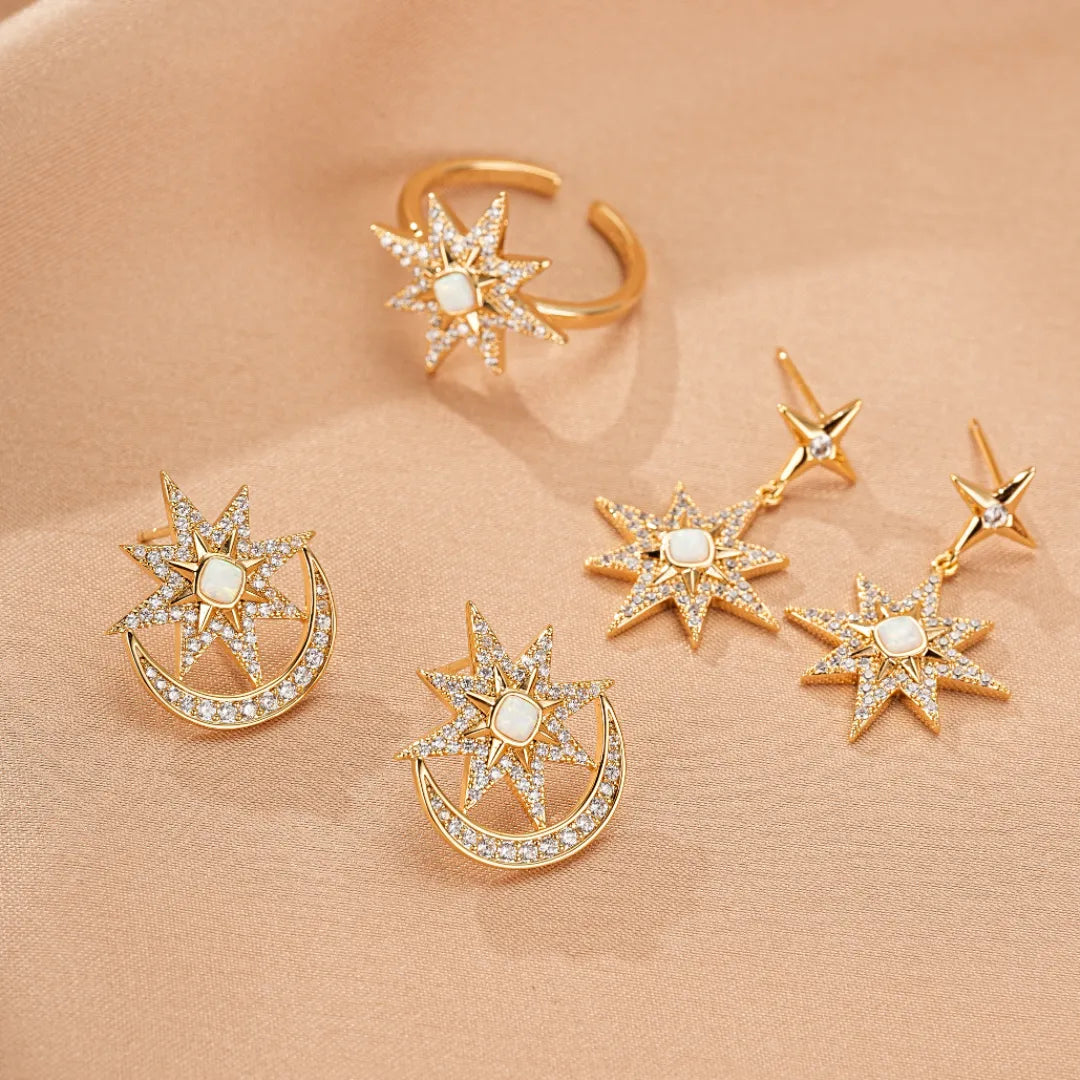 Opal Earrings "Luminous Star"