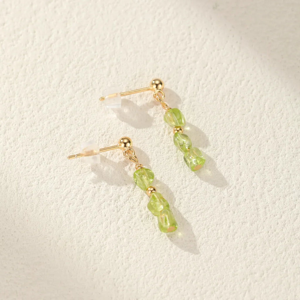 Boucles D'oreilles Péridot Naturel Ovale 23x14x8mm - Argent Massif 925, Fait En France