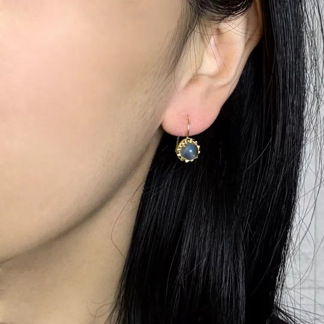 Ohrringe Mondstein "Nächtliche Schönheit" vergoldet