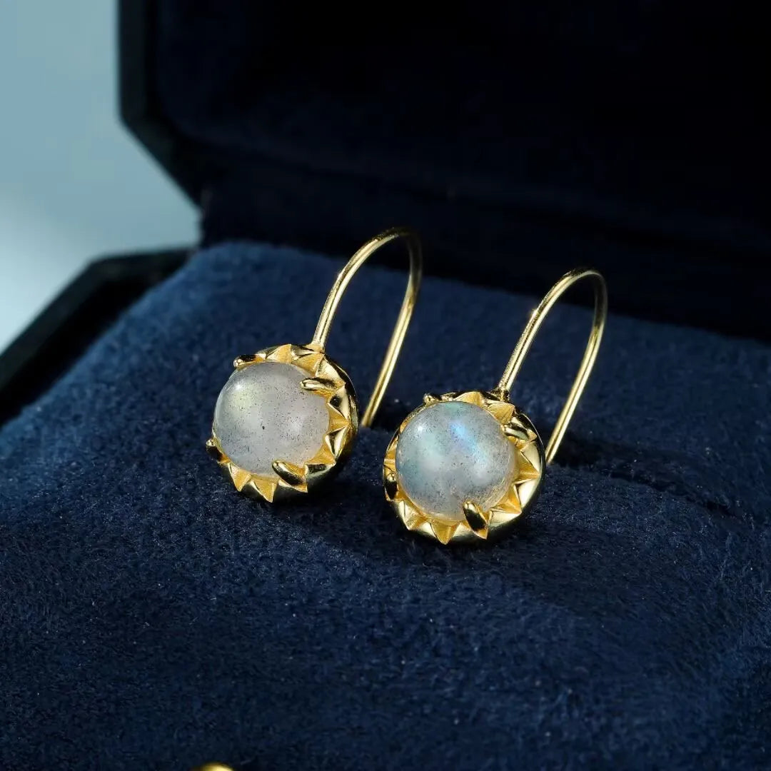 Ohrringe Mondstein "Nächtliche Schönheit" vergoldet