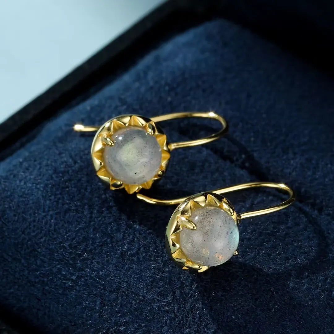 Ohrringe Mondstein "Nächtliche Schönheit" vergoldet