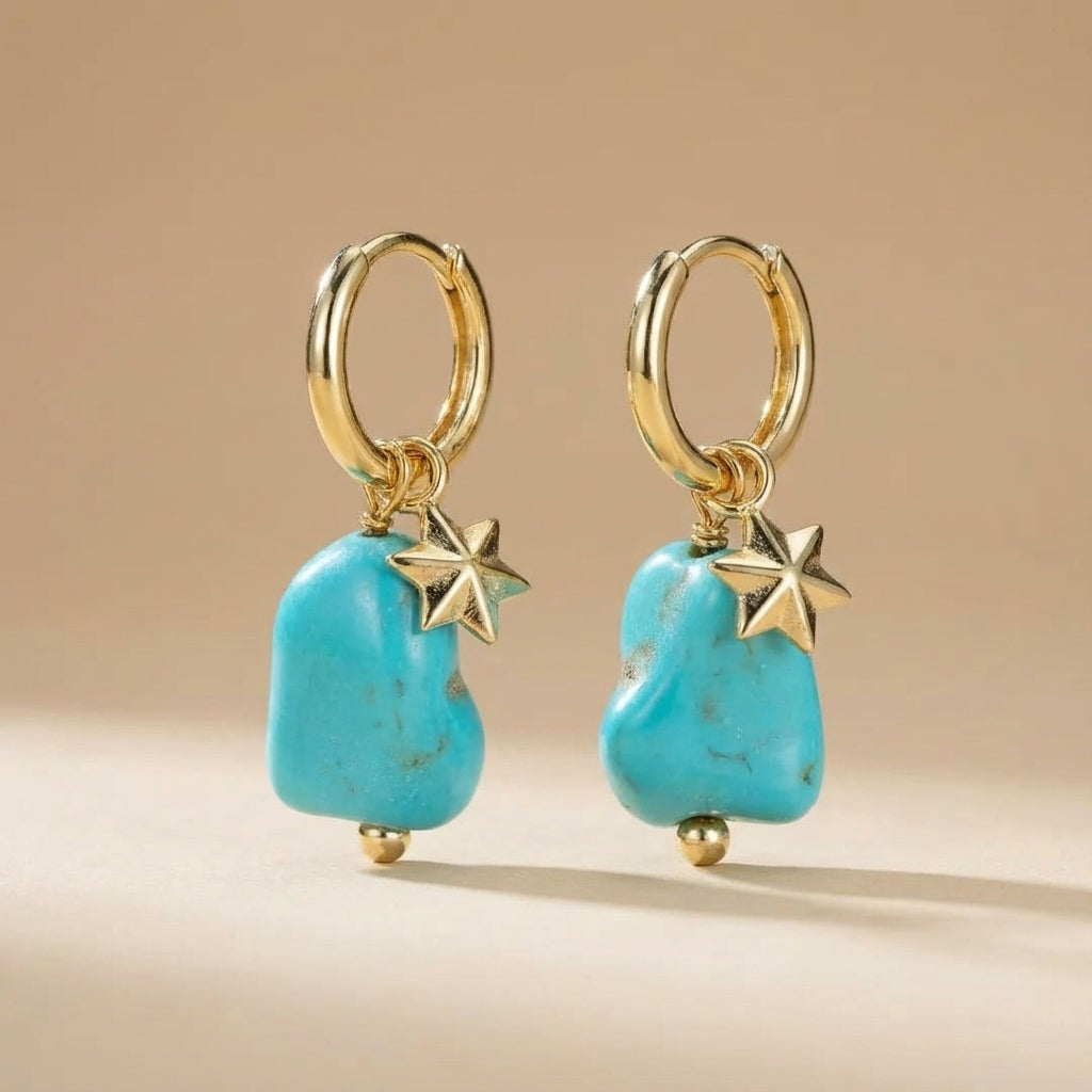 Turquoise Earrings "Celestial Freshness" Silver