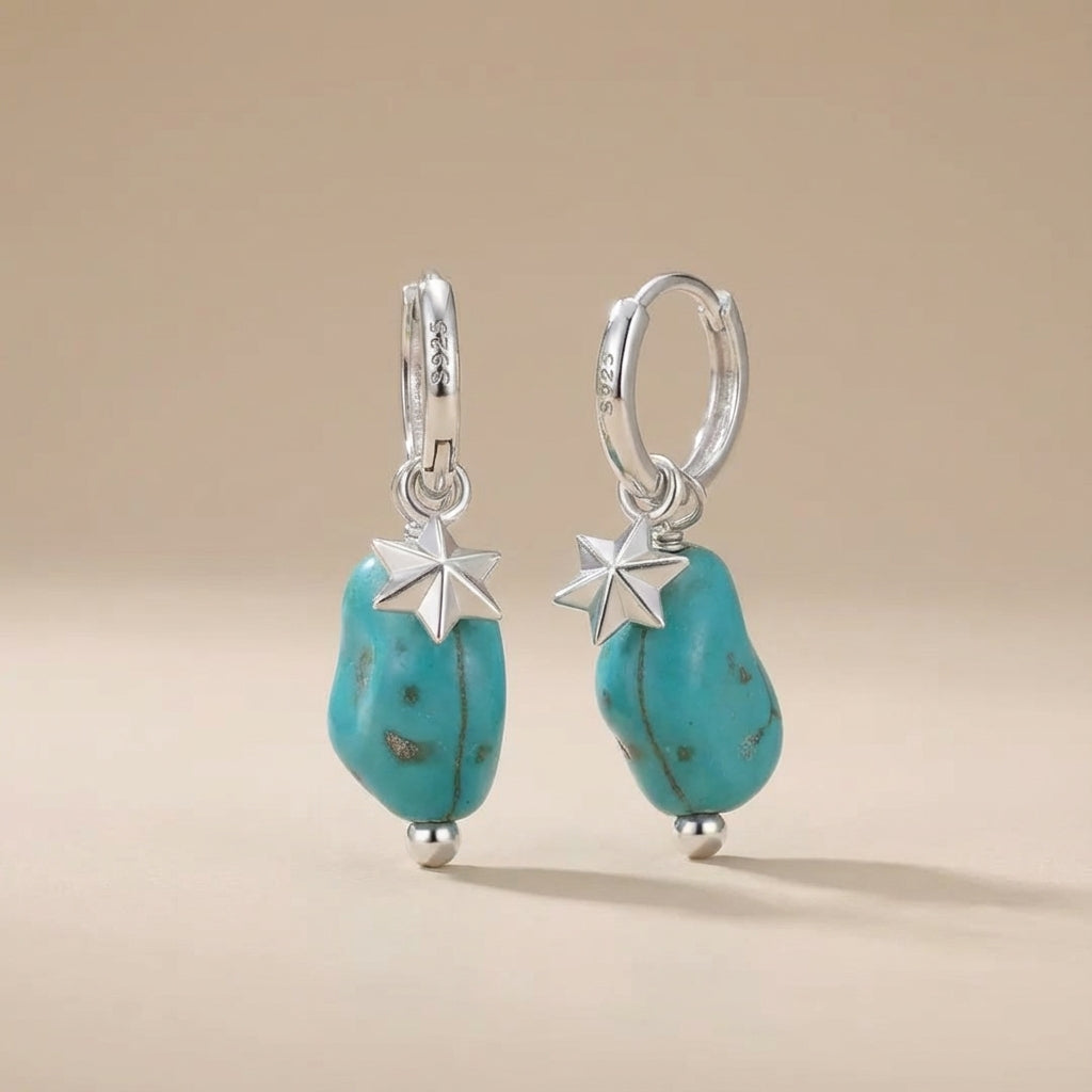 Turquoise Earrings "Celestial Freshness" Silver