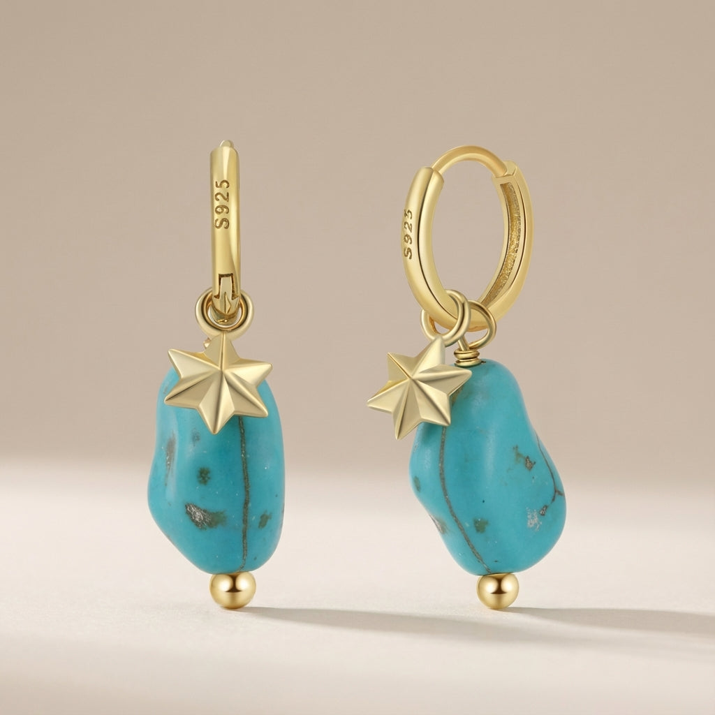 Turquoise Earrings "Celestial Freshness" Silver
