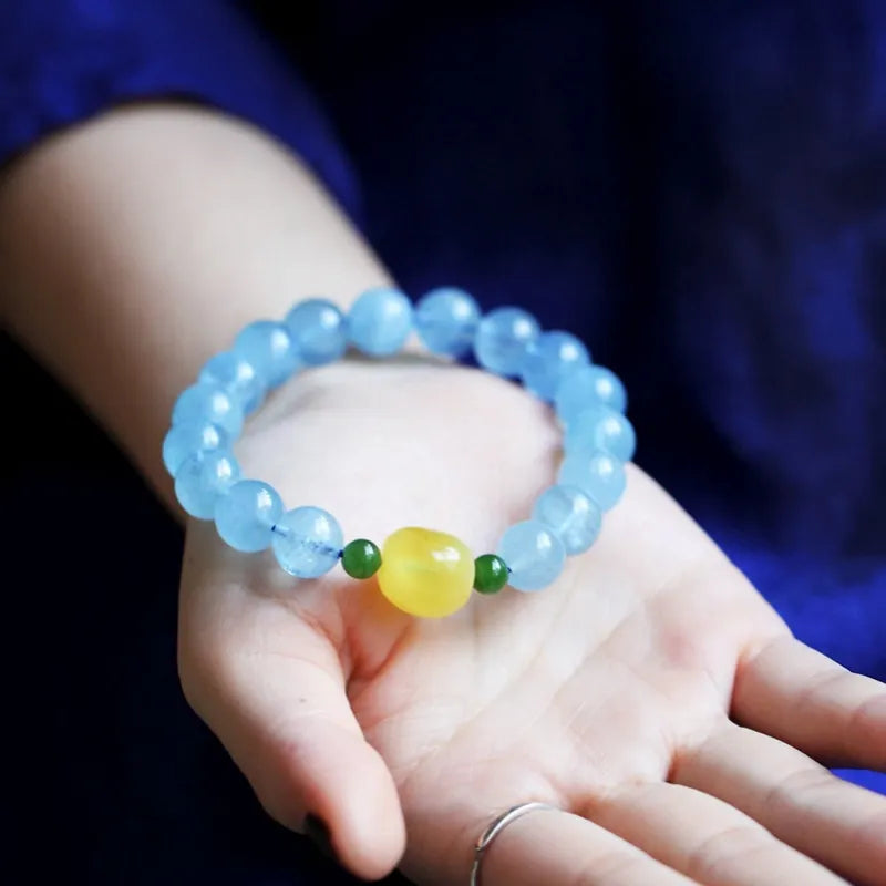 
Pulsera Aguamarina "Azul Puro"
