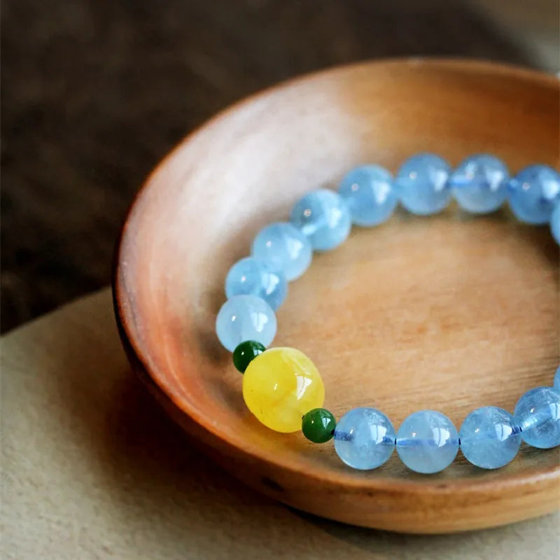 
Pulsera Aguamarina "Azul Puro"
