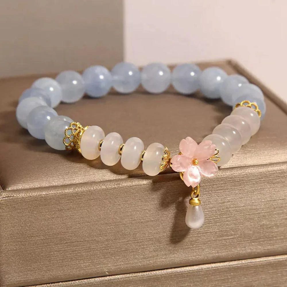 Aquamarine Agate Bracelet "Morning Purity"