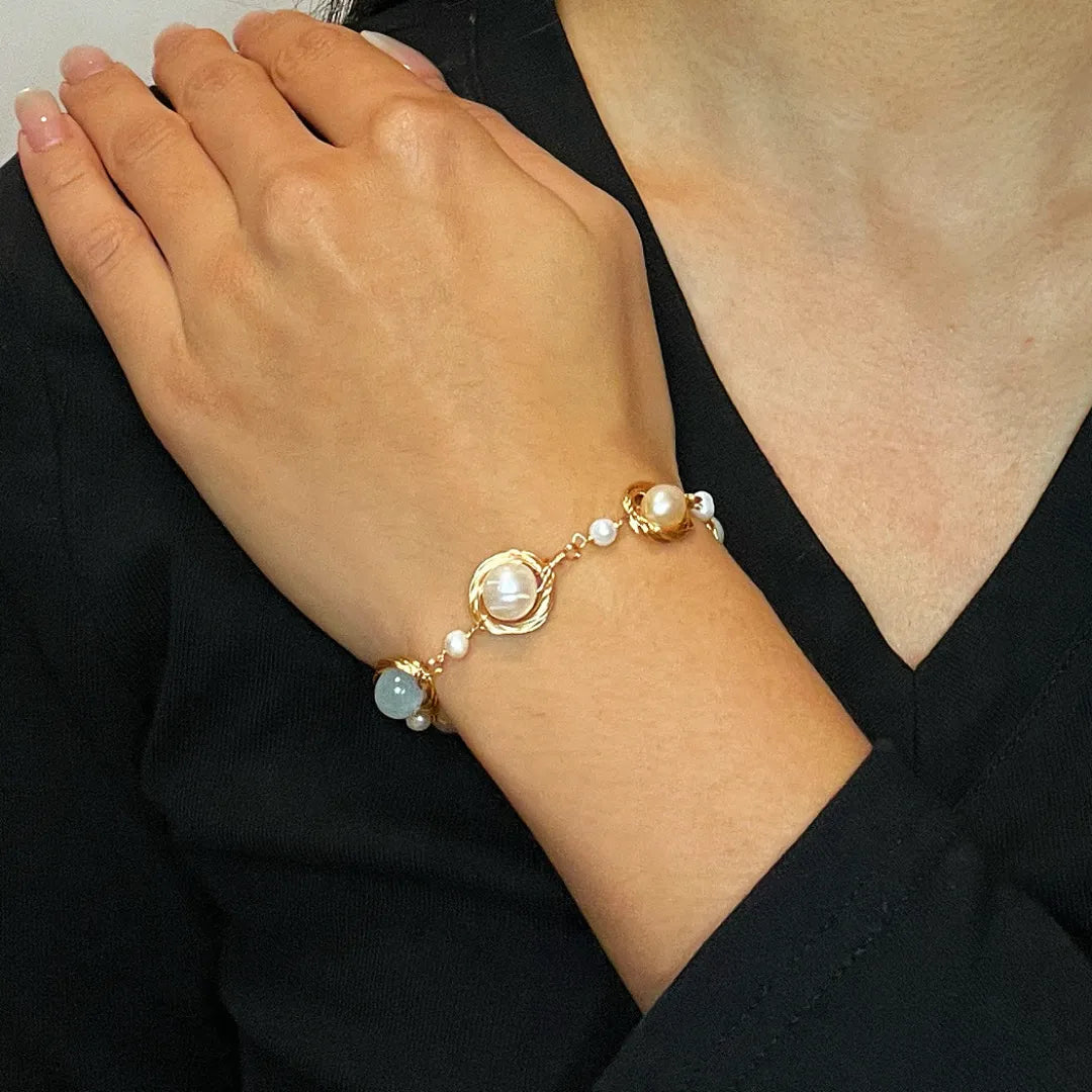 Aigue Marine und Perle "Mer Douce"