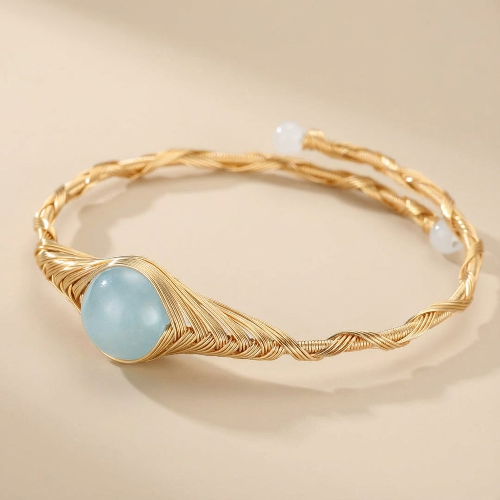 Aquamarine Bracelet "Marine Power" Gold 14K