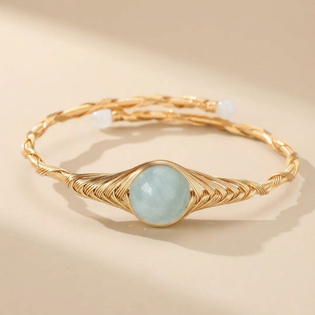 Aquamarine Bracelet "Marine Power" Gold 14K