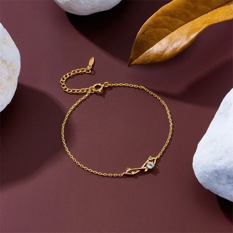 Armband Aquamarin "Opaltraum" Goldsilber