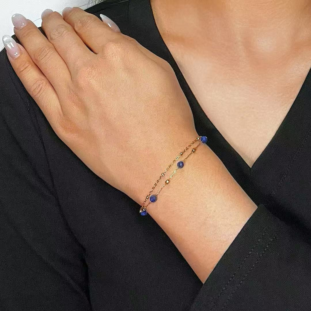 Lapis Lazuli oder Amazonit Armband "Harmonie Fine"